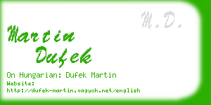 martin dufek business card